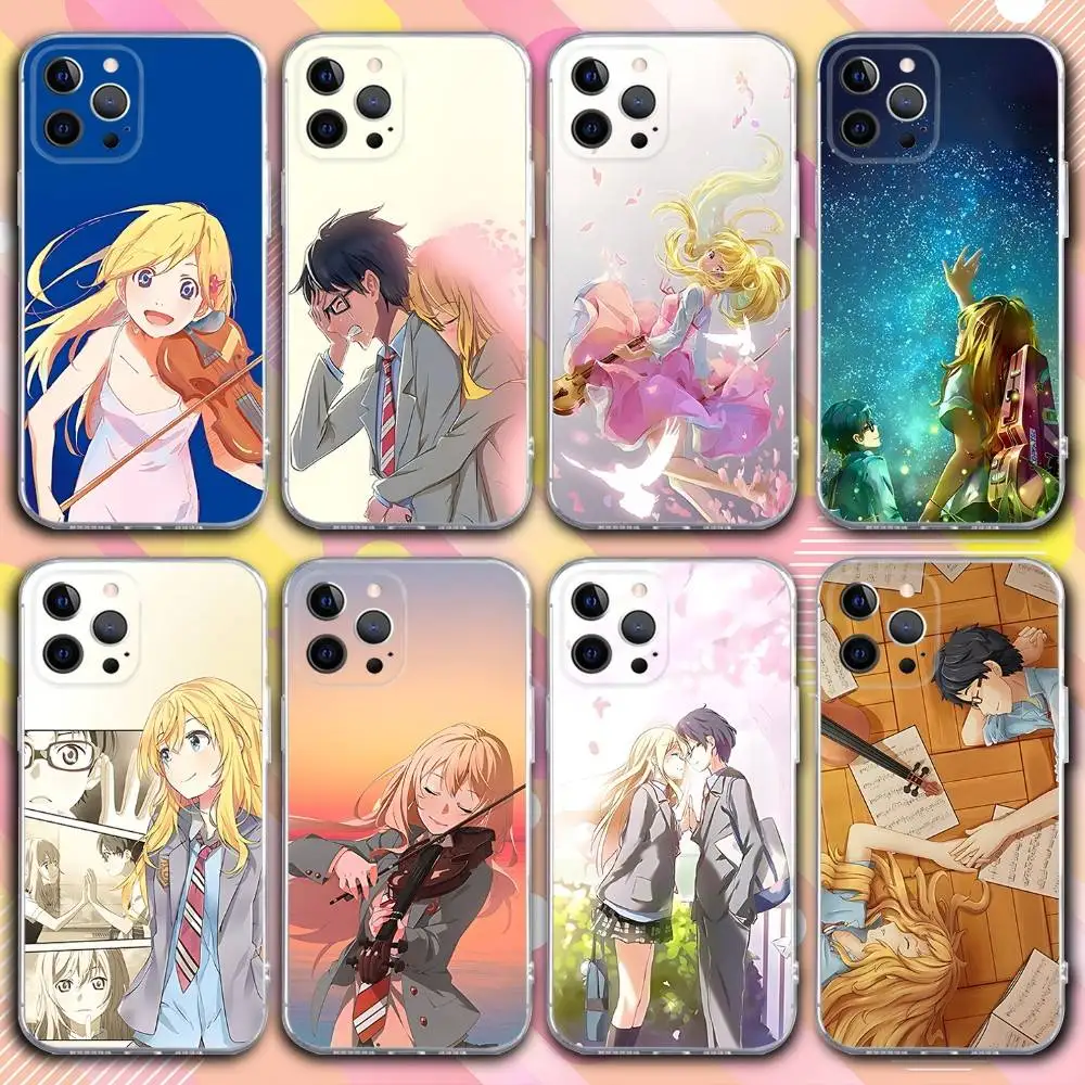 

Your L-Lie in Comic A-April Phone Case For iPhone 17,16,15,14,13,12,11 Pro,Max,Plus,X,XS,XR,SE4,E Mini Transparent Soft Cover
