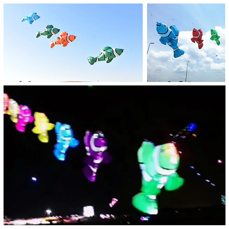 

free shipping led fish kite for adults kite flying toys professional kites nylon fabric dragon kite outdoor toys Parachute flies