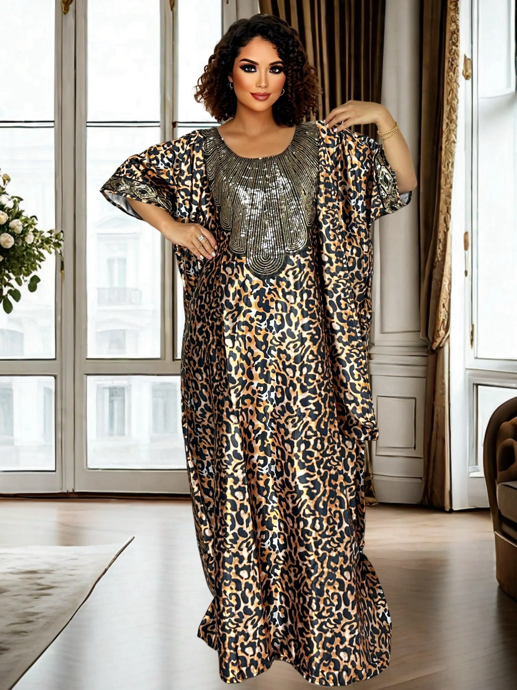 

Вечернее платье Dashiki с блестящими пайетками, женское платье макси с африканским принтом для женщин, блестящее платье для социального сбора