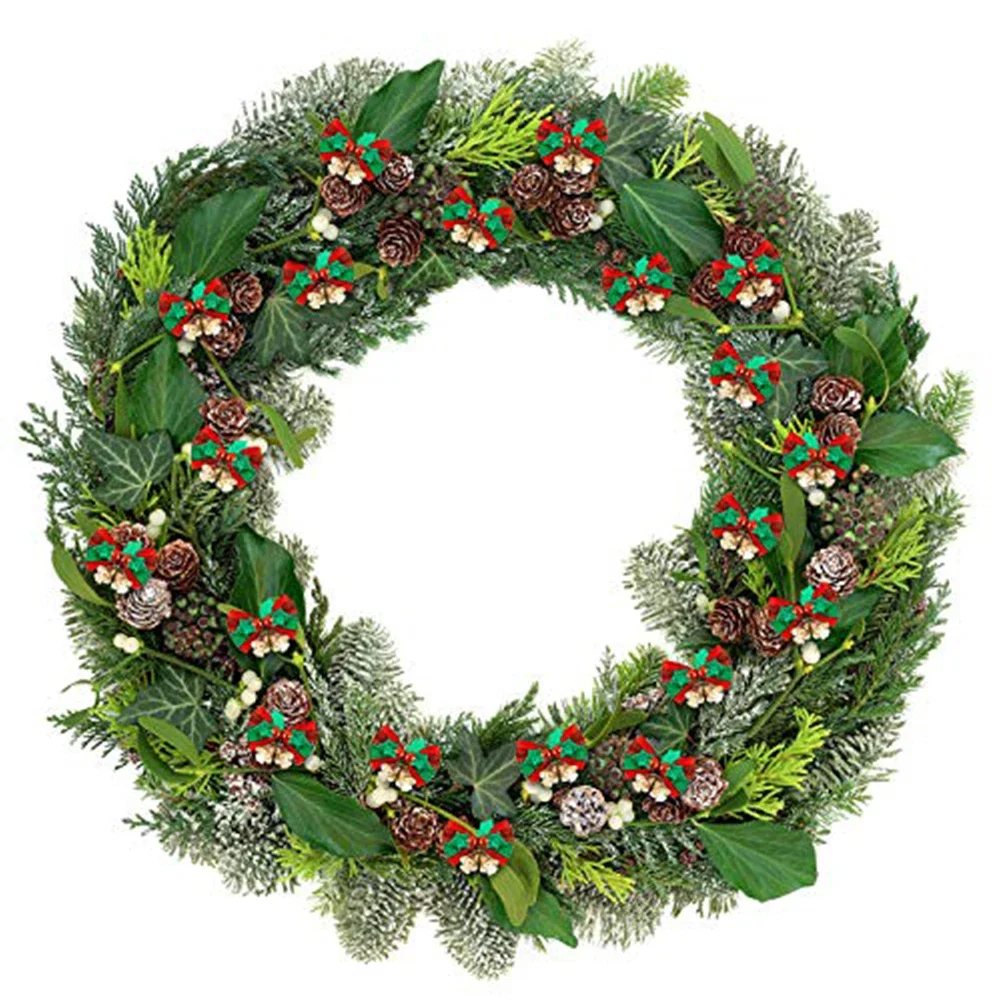 10PCS Christmas Tree Bow Christmas Ornaments Bell 4 Type Mix Home Garden Bows Christmas/Wedding Party Decoration