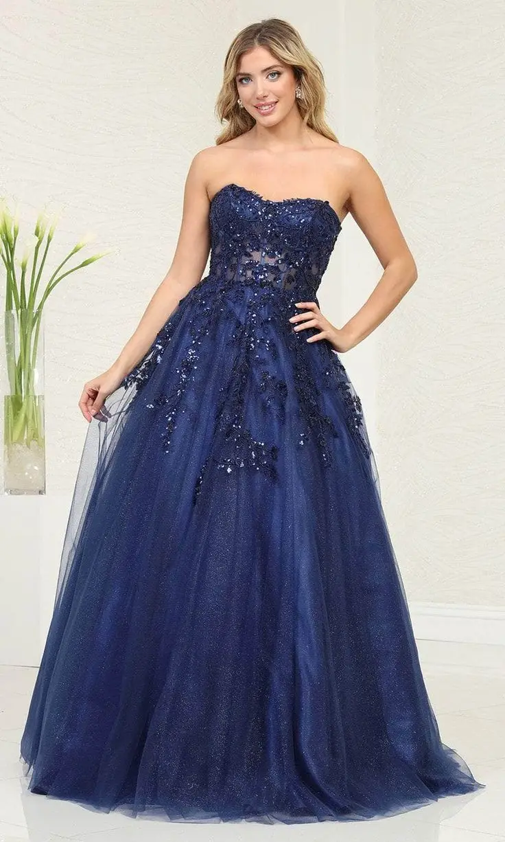 Elegant Party Dresses 2024 Evening Dresses Glittery Tulle Bling Sequined Lace Applique Long Floor Length Formal Party Prom Gowns