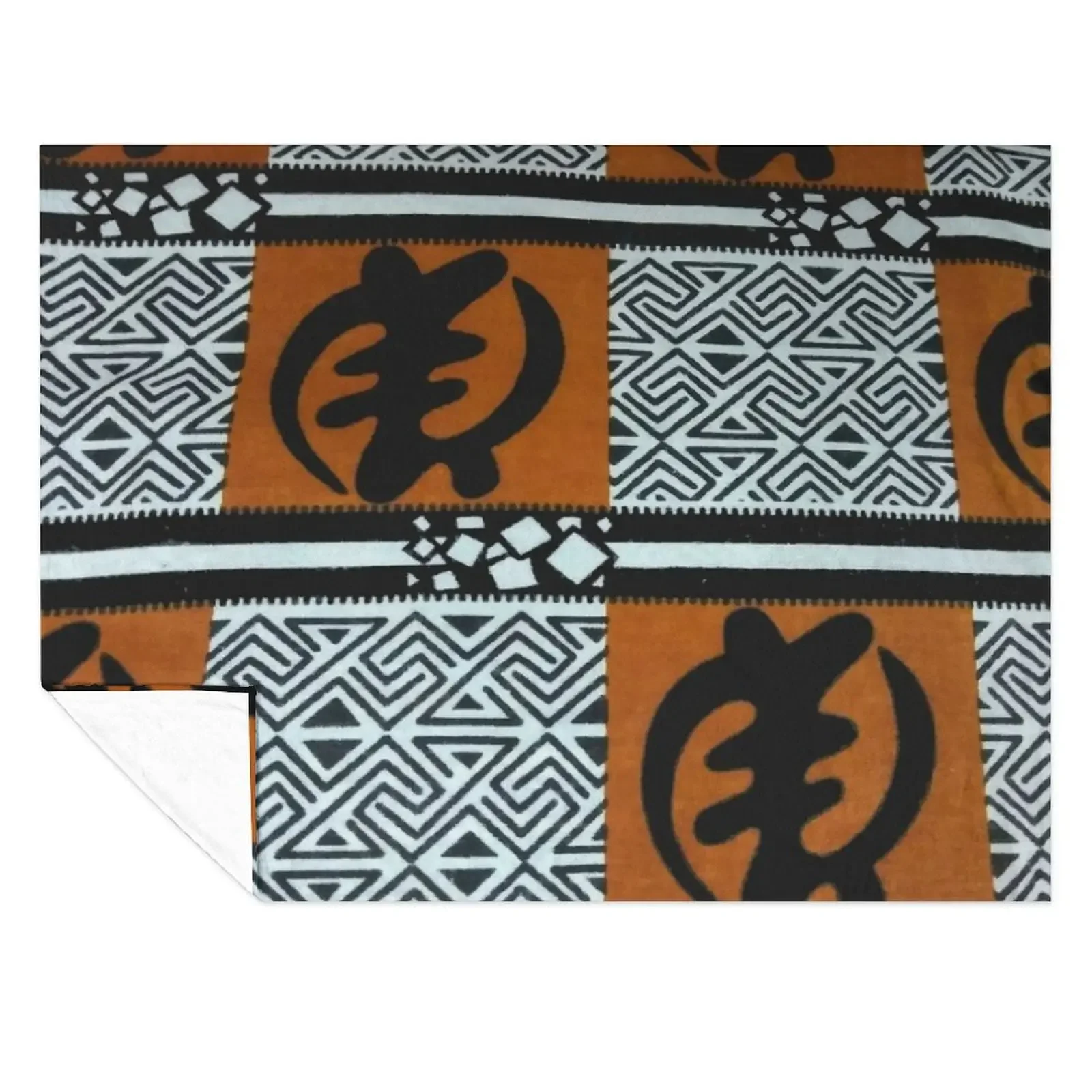 

African Print Fabric Ghanaian Gye Nyame Symbol Throw Blanket Quilt Soft Big Blankets Sofas Of Decoration Picnic Blankets