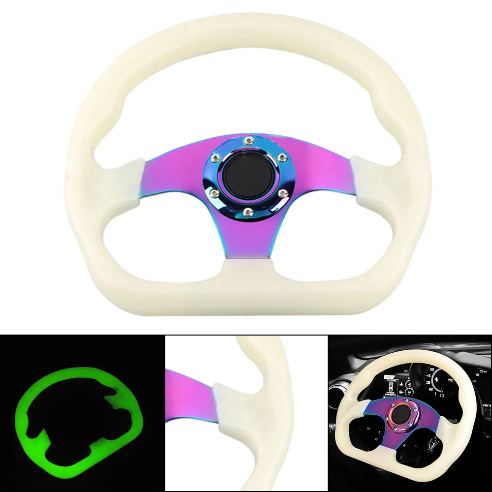 12.5inch 320MM Multi-color Heart-shaped Transparent Universal Acrylic Racing Aluminum Bracket 6 Holes Sports steering wheel