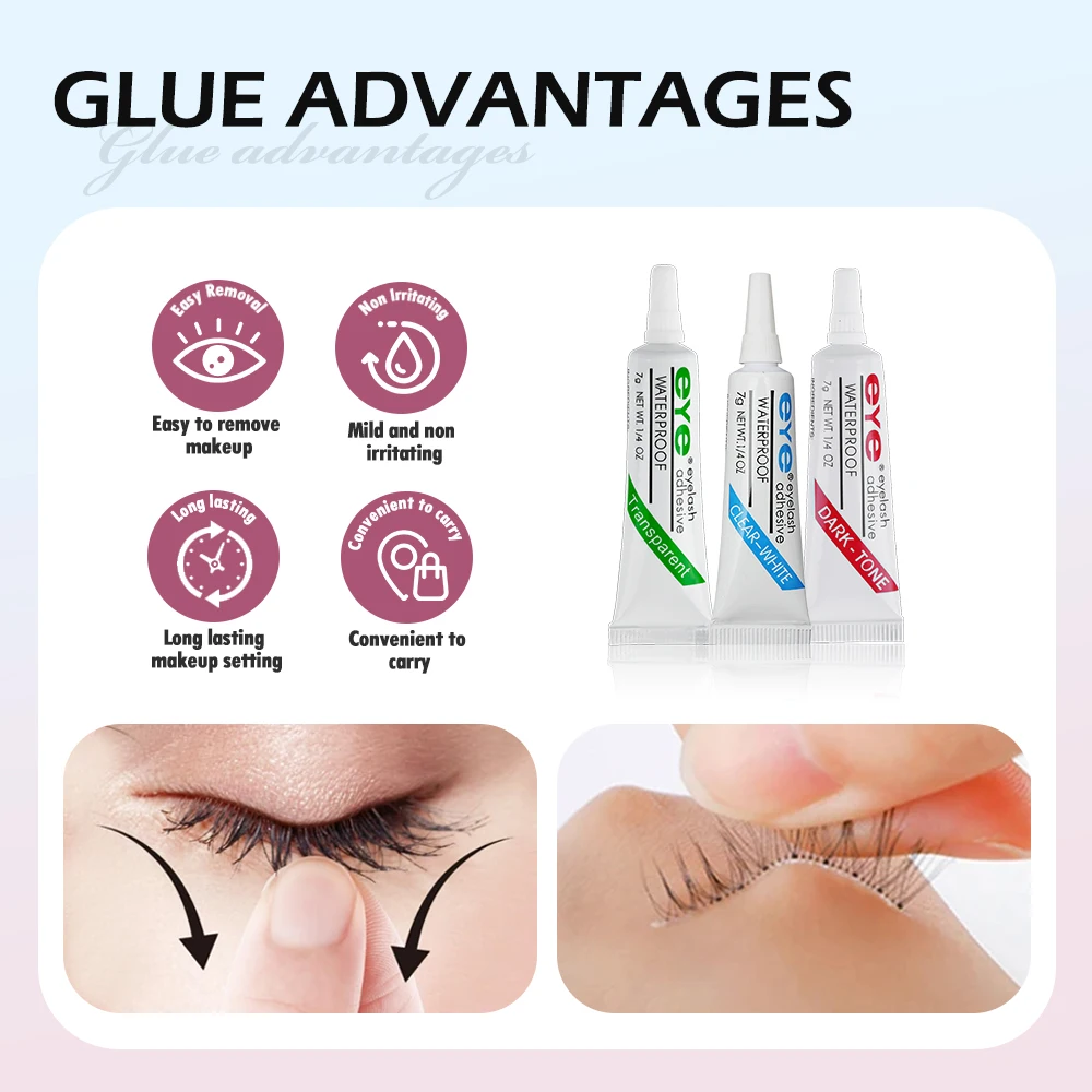 7g Professional Quick Dry Eyelash Glue 3 colors False Eyelash Extension Long Lasting Waterproof Beauty Adhesive Makeup Tools