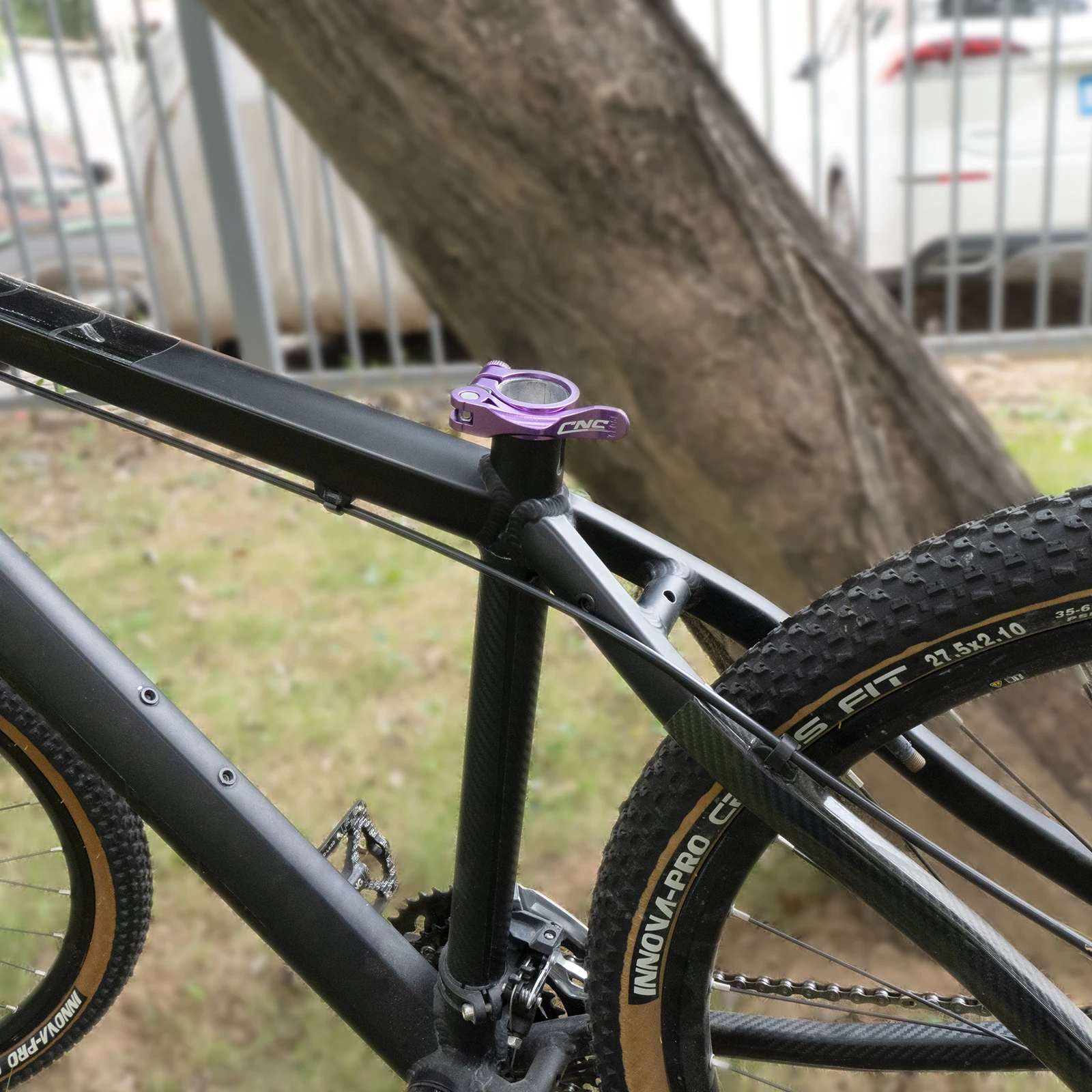 CNCLOL Aluminium-Legierung Fahrrad-Sattelstützenklemme 31,8/34,9mm Schnellspanner Sattelstützenkragen für MTB Rennrad – Detail 2