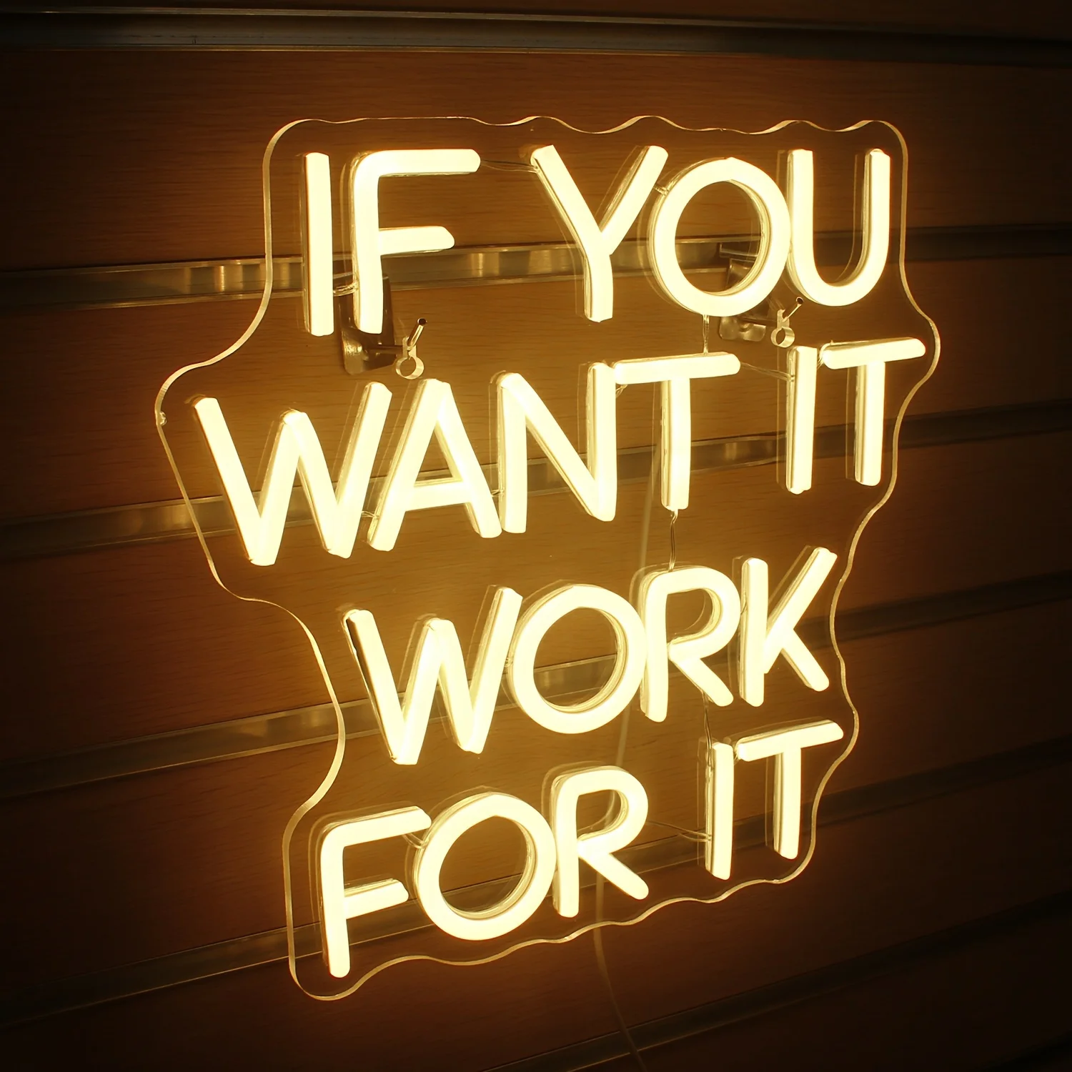 

If You Want It Work For It Neon Sign Dimmable Led Neon Signs for Wall Decor, Neon Light for Bedroom Home Bar Club Hotel Party