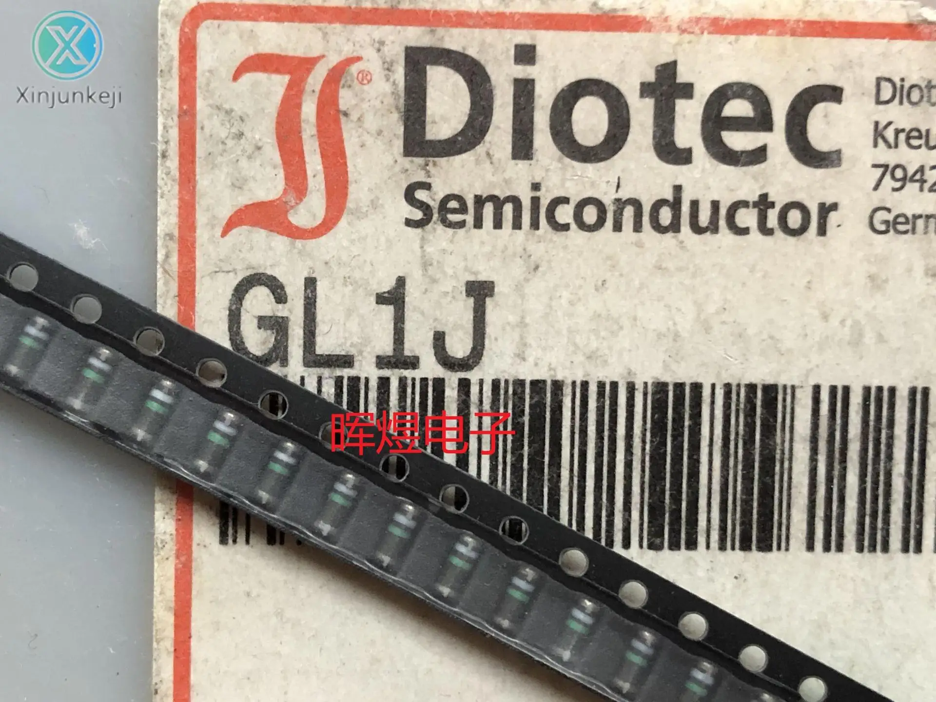 Diodo rectificador de silicio cilíndrico GL1J, 10 piezas, original, DO-213AA, 1A600V, DIPTEC