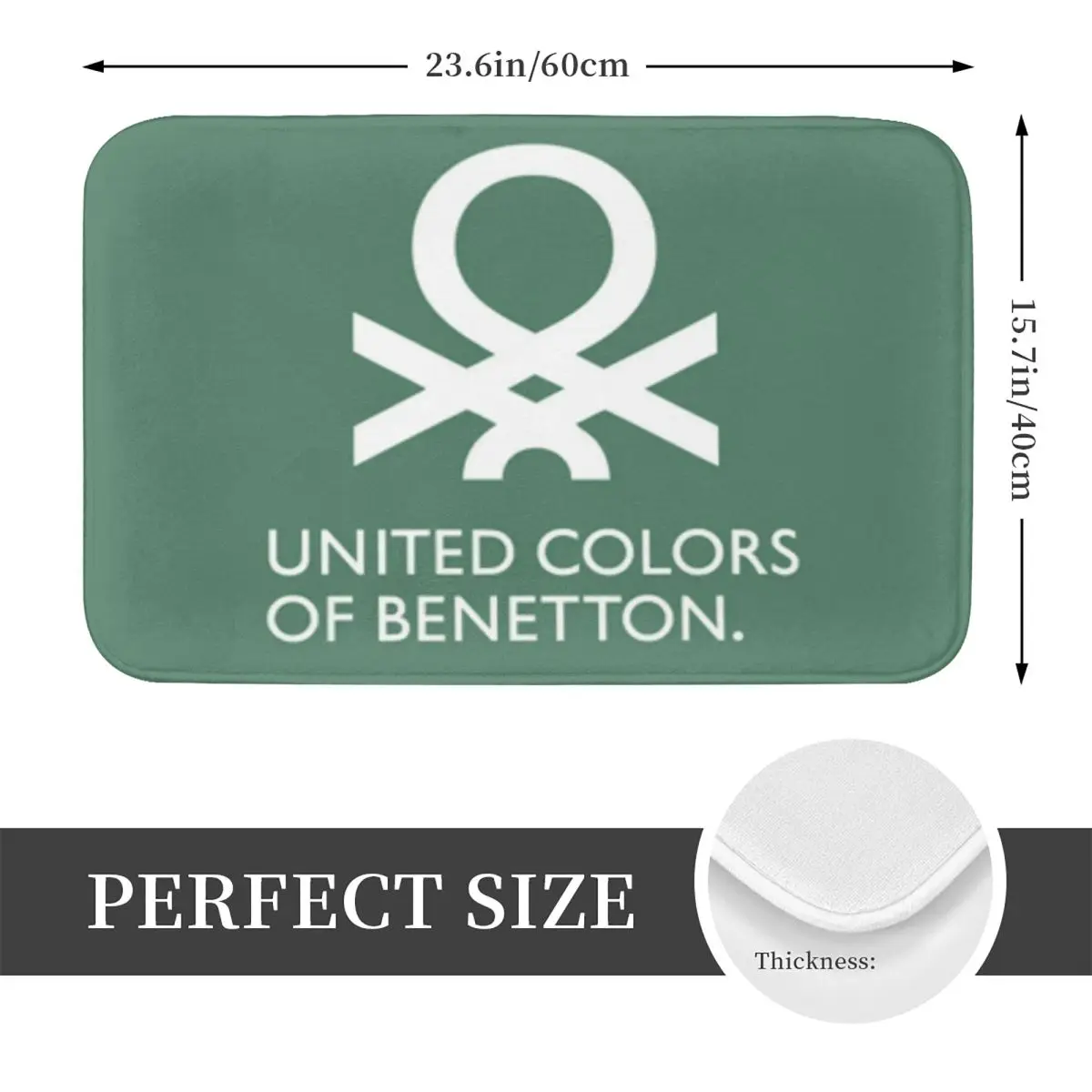 United Colors Of Benetton Anti-slip Doormat Floor Mat Carpet Rug for Kitchen Entrance Home Bathroom Living room Footpad Mats