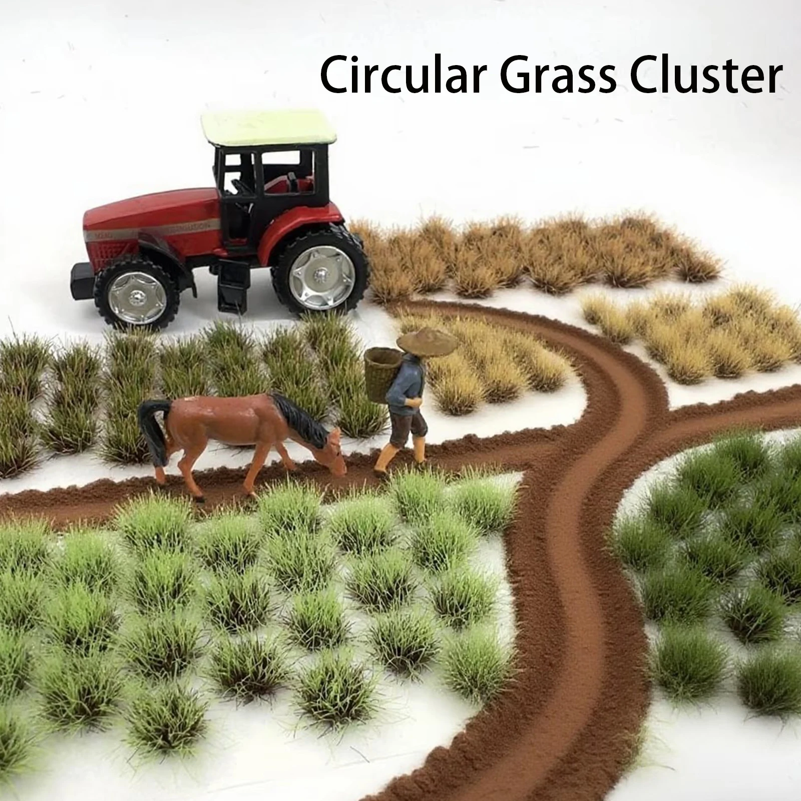 

32Pcs 5-Color 0.8cm Nylon Grass Tufts - Miniature Model Material for Diorama Tabletop Landscape Basing