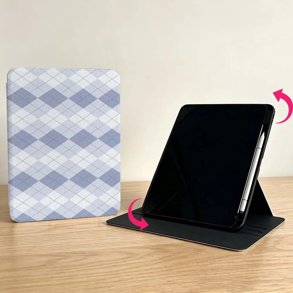 Checkered Aesthetics For Samsung Galaxy S11 S10 S9 S8 S7 S6 A11 A9 A8 A7 Lite Plus Ultra 360° Rotation Tablet  Case Soft