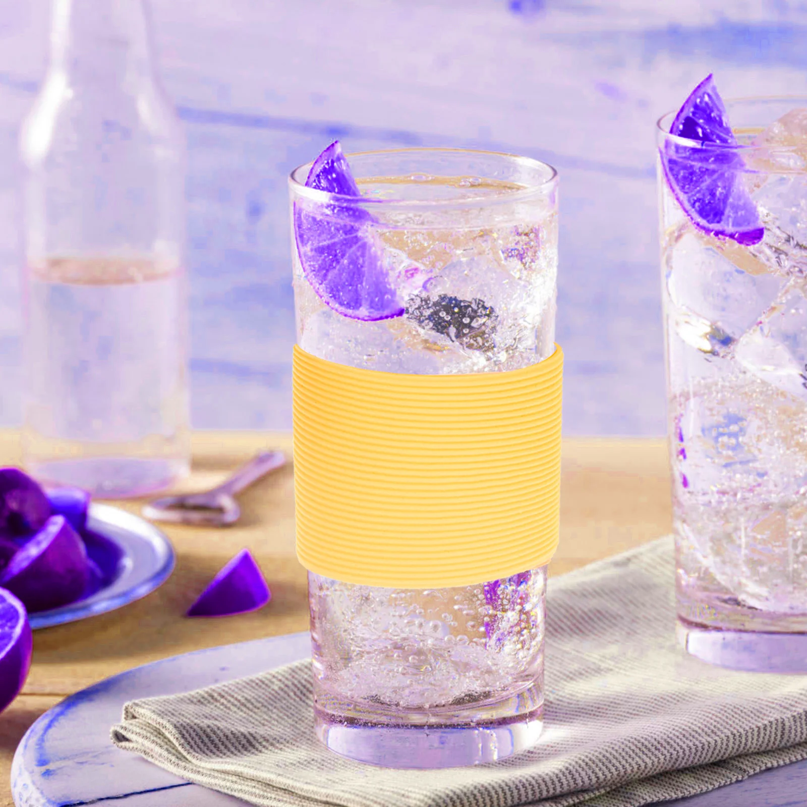 

5Pcs Silicone Bottle Sleeve Glass Cup Cover Heat Insulated Silicone Bands for Sublimation Tumbler Glass Cup Bottle Sleeve