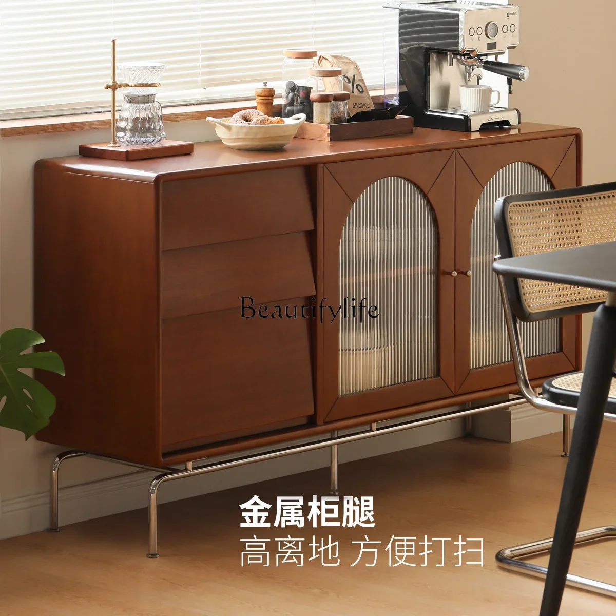 

jj *Log French antique cabinets, retro solid wood storage cabinets against the wall