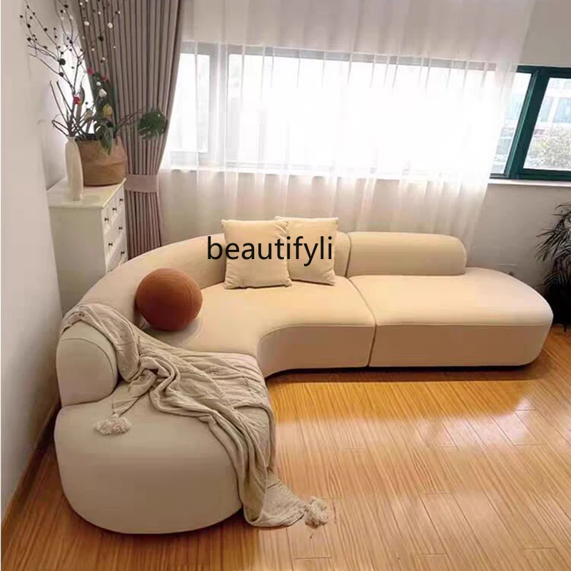 

Nordic curved designer sofa living room sofa light luxury corner fabric sofa