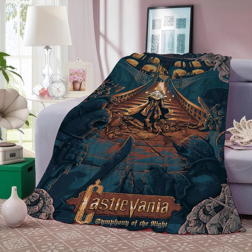 C-Castlevania Symphony Of Night Game Blanket Warm And Soft Suitable For Bedroom Living Room Sofa Bed Office Travel Camping