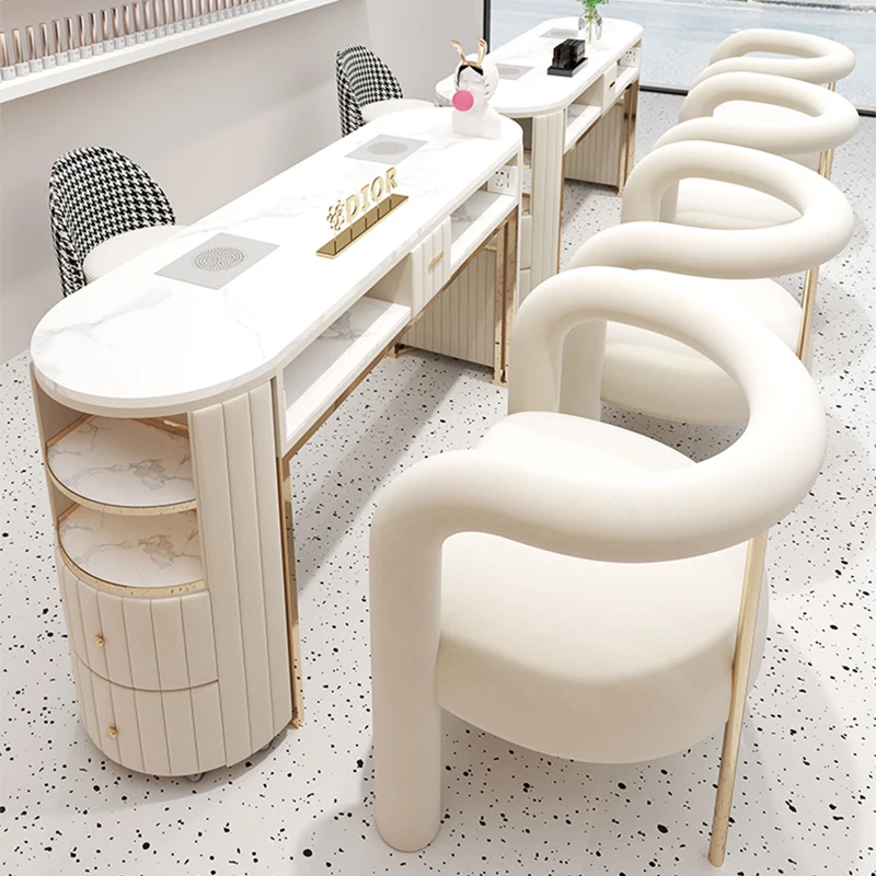 Nail Tables With Vacuum Cleaner Beauty Salon High-end Manicure Table Multifunction Designer Double Nail Manicure Table