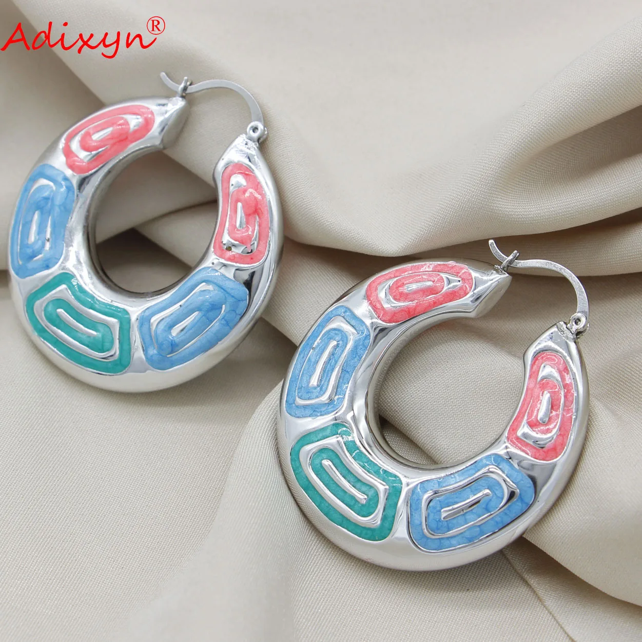 Adixyn Trendy Colorful Color Round Earrings For Women Jewelry Afican/India Gifts N04244