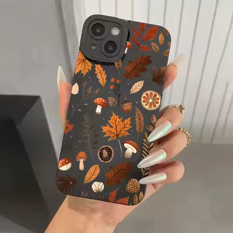 Autumn Leaves Pattern Silicone Phone Case For Samsung Galaxy A15 A35 A54 A55 5G S25 S24 S23 S22 S21 S20 Ultra Plus FE Cover