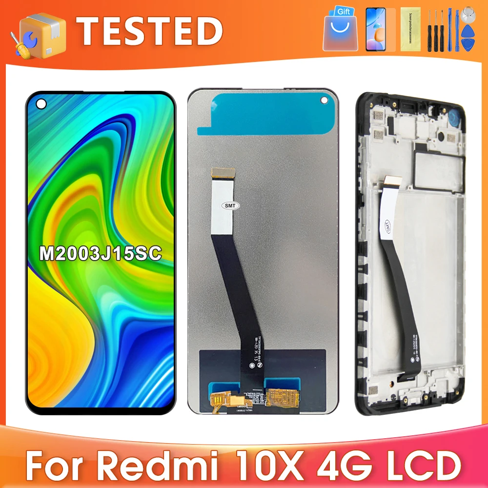 6.53''For Xiaomi Redmi 10X 4G For  Redmi Note 9 M2003J15SC M2003J15SG LCD Display Touch Screen Digitizer Assembly Replacement