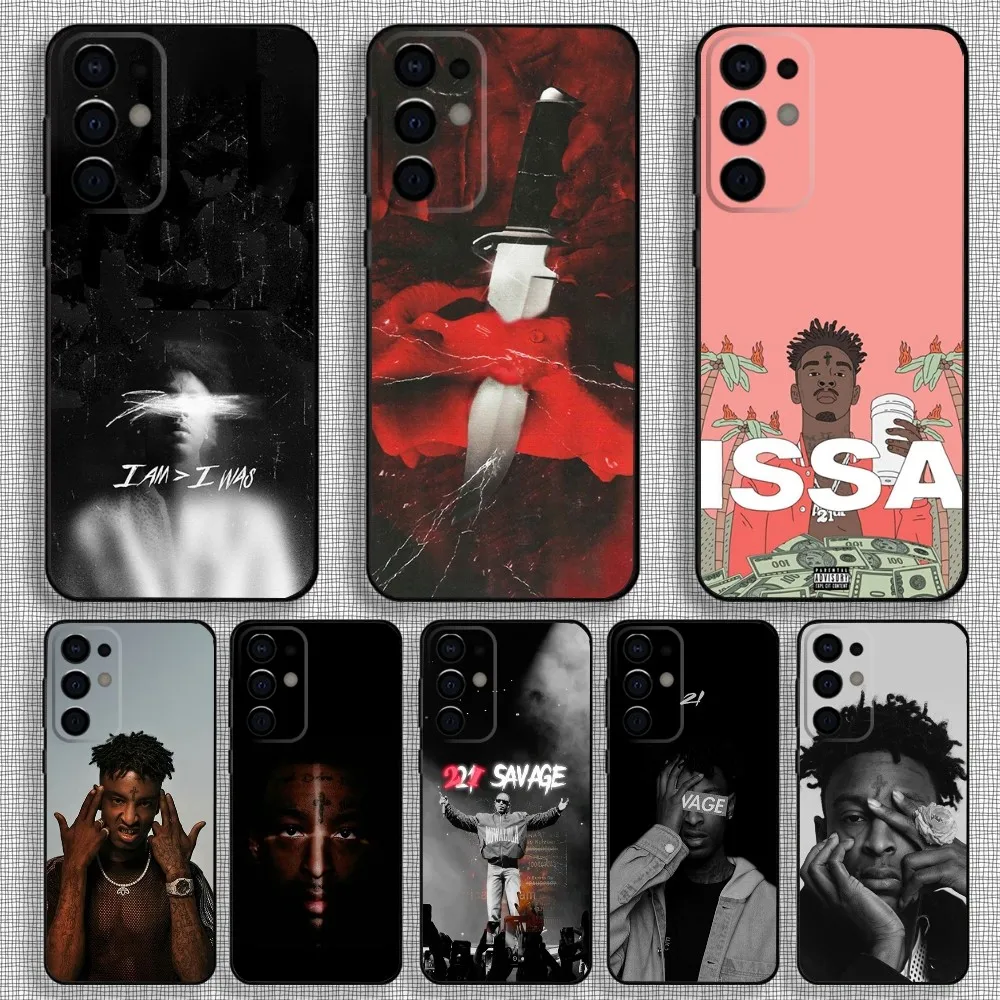 

Rapper 21 S-Savage Phone Case For Samsung S24,S21,S22,S23,S30,Ultra,S20,Plus,Fe,Lite,Note,10,9,5G Black Soft Cover