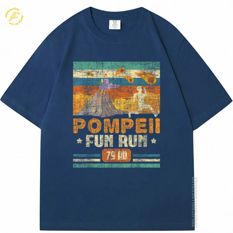 

Pompeii Fun Run Geography Volcanologist Volcanology Oversized T-Shirt Black Men T Shirt Muscle Fit Short Sleeve Funny Tee Shirts
