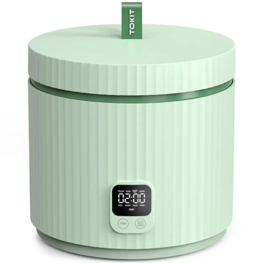 

Compact Mini Rice Cooker Small Kitchen 3-Cup Uncooked / 6-Cup (Cooked) Non Stick Ceramic Inner Pot Rice Maker 24H Timer Delay A