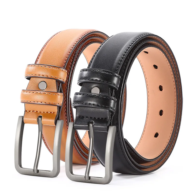 Fashionable Men's Belt Vintage Pin Buckle Belt for Casual Pants Jeans Perforated Decorative Belt for Men