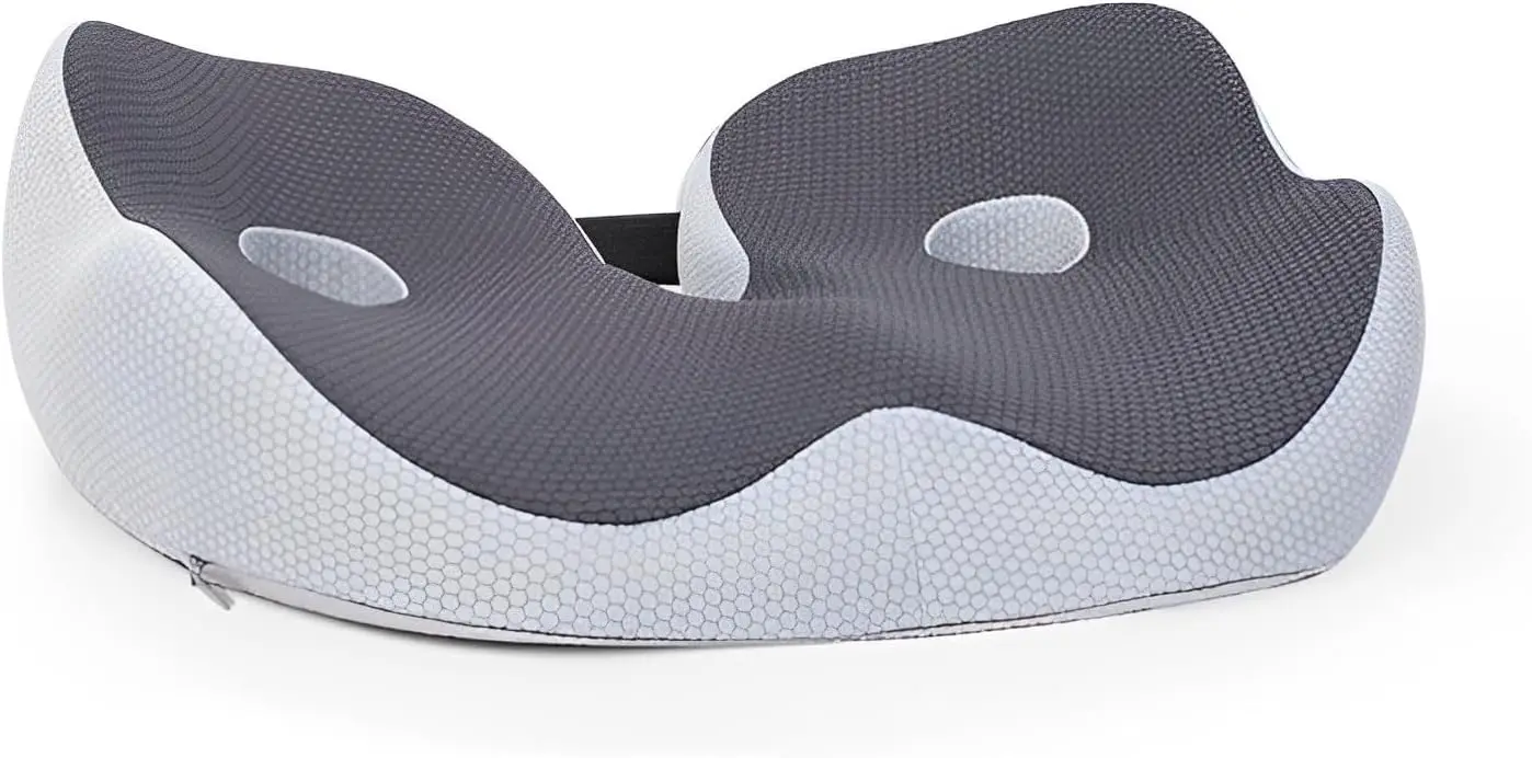 

Memory Foam Seat Cushion for Back Pain Relief, Sciatica Support, and Posture Correction - Gray
