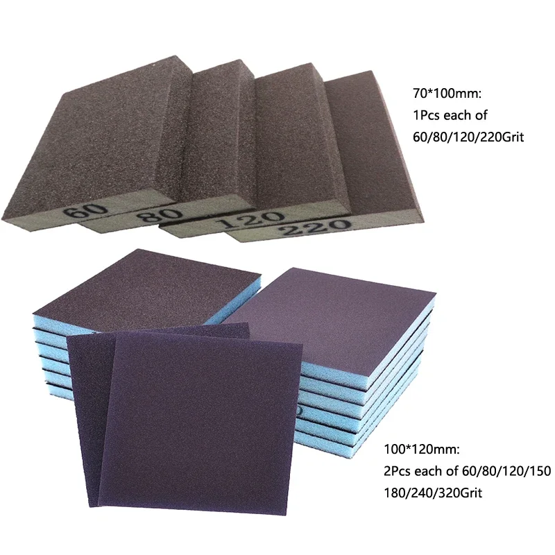 100*120MM 70*100MM Wet and Dry Sanding Sponge Kit 18Pcs Washable and Reusable for Grinding Wood and Metal Drywall Ceiling Metal