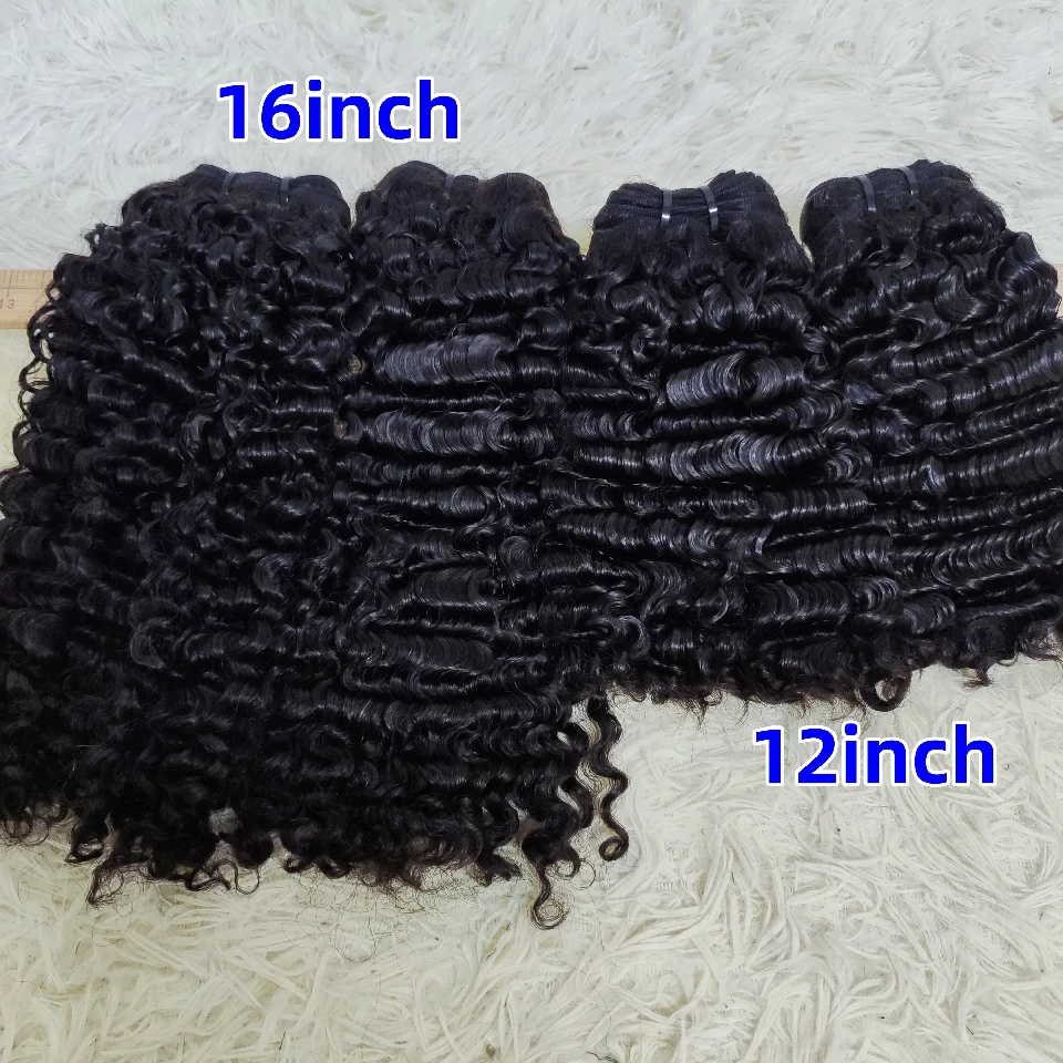 Pixie Curls Human Hair Curly Double Drawn Bundles Vietnamese Raw Virgin 100% Silky Healthy Human Hair Bundles Weaving Extensions