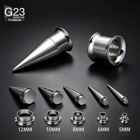 piercing ASTM F136 G23 titanium Ear widening hollow cylindrical inner thread tooth auricle piercing body piercing jewelry
