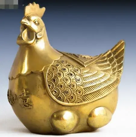 

Copper ornaments Zhaocai copper chicken feng shui supplies twelve zodiac decoration crafts
