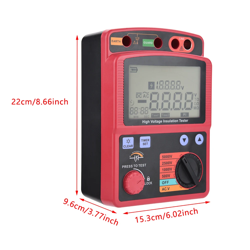 Insulation Tester GM3125 Digital Insulation Resistance Multimeter Tester 5KV 0.0MΩ-1000GΩ Tester Digital Insulation Tester