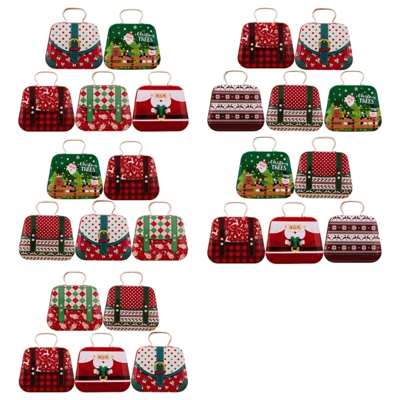 

Christmas Theme Tin Carry Holder for Gifts and Trinket with Convenient Handle DXAF