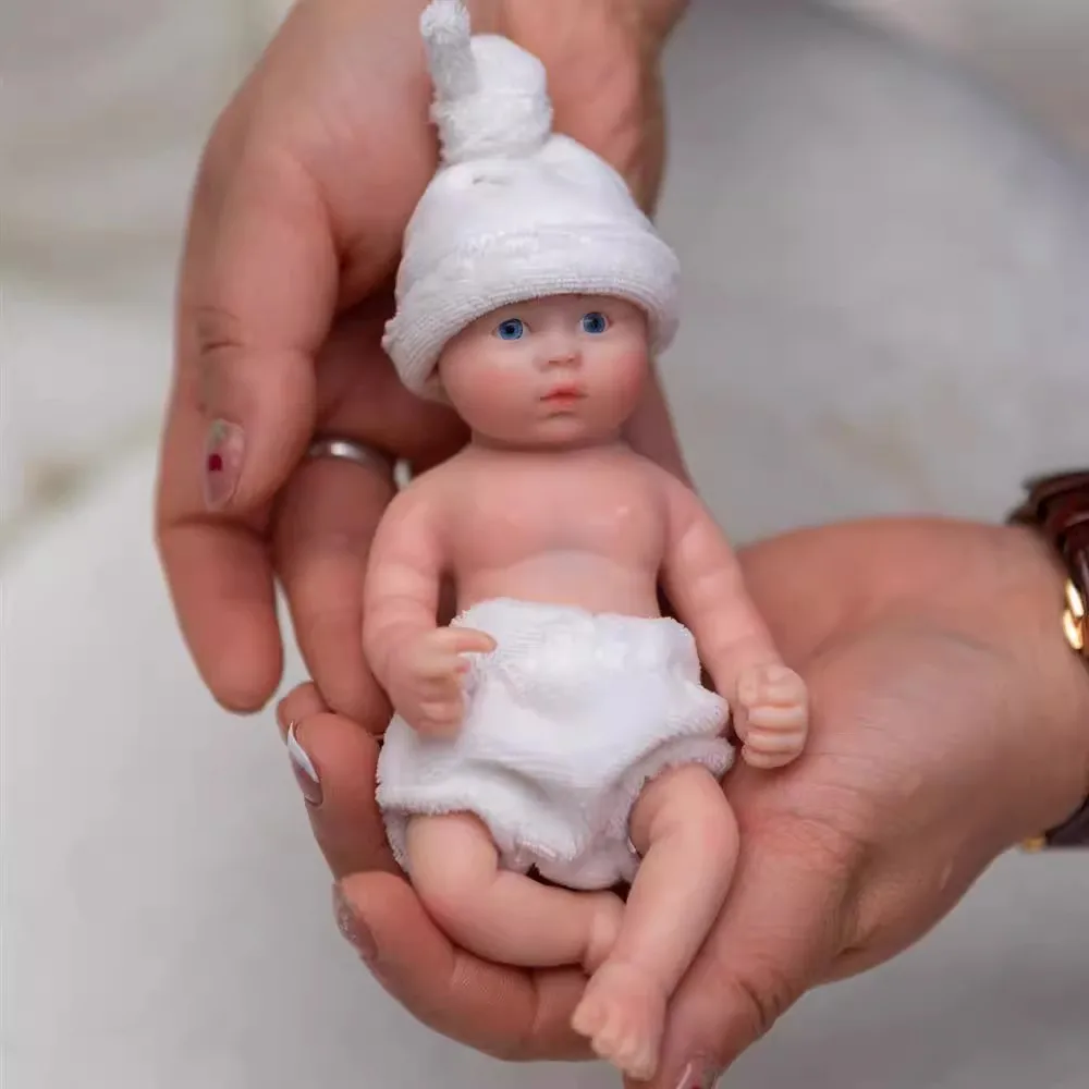 Muñeca Reborn realista hecha a mano, muñeco de silicona de platino completo, pintada, regalo para niños, 15CM