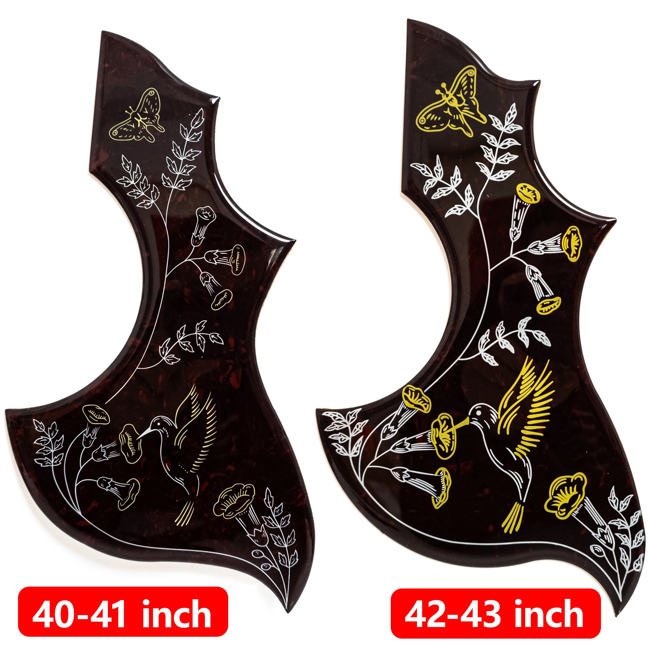 

Acoustic Guitar Pickguard 2mm Thick Self-Adhesive Scratch Plate – Compatible with 40–43 Inch Folk Guitar, Hummingbird Style