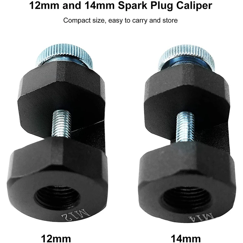 2PCS Universal Spark Plug Caliper 12Mm And 14Mm, Car Space Threaded Plugs Gapper Gapping Kit Tool