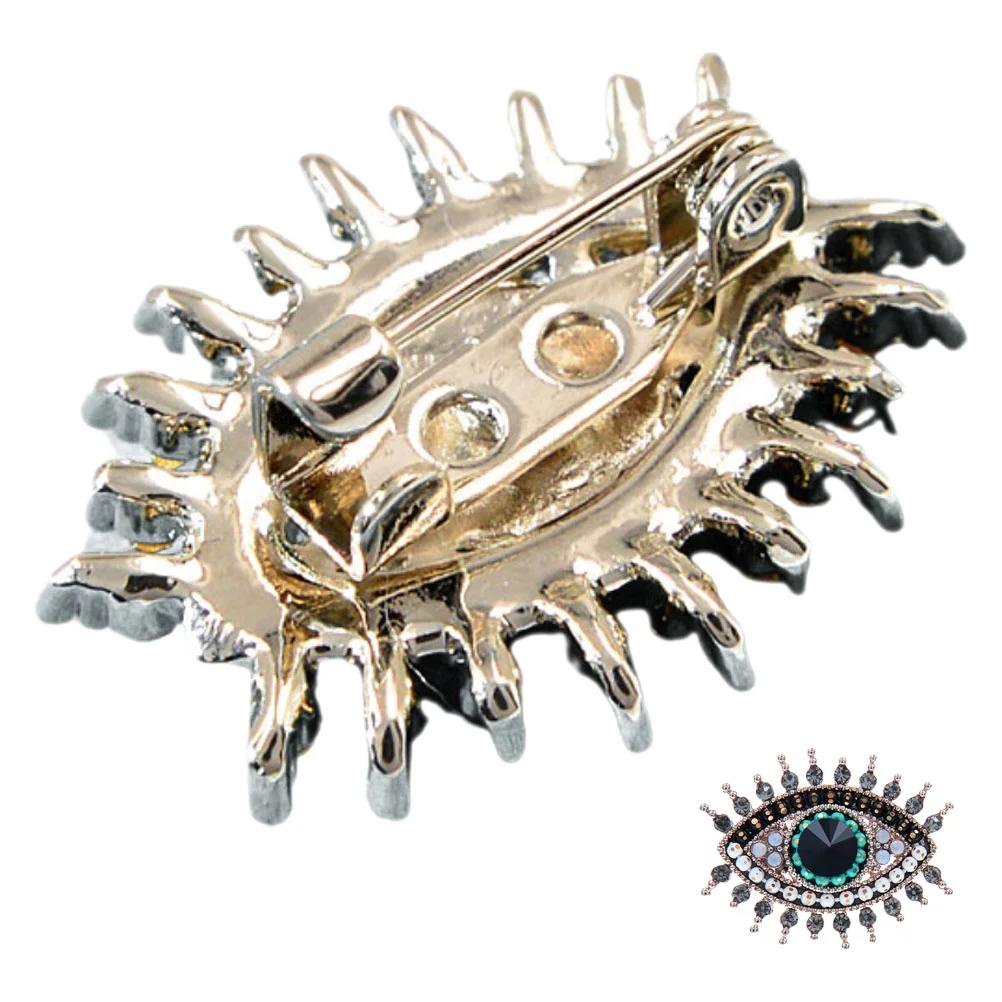 Demon Eye Brooch Retro Decor Pin For Backpacks Simple Evil Metal Clothes Miss Lapel Rhinestone