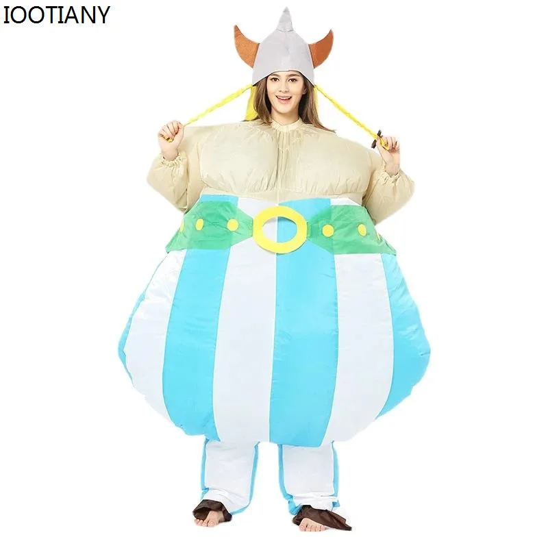 Adult Viking Sailor Robber Role Play Inflatable Costume Halloween Stage Performance Clothes Fancy Festival Bar Party Jumpsuit