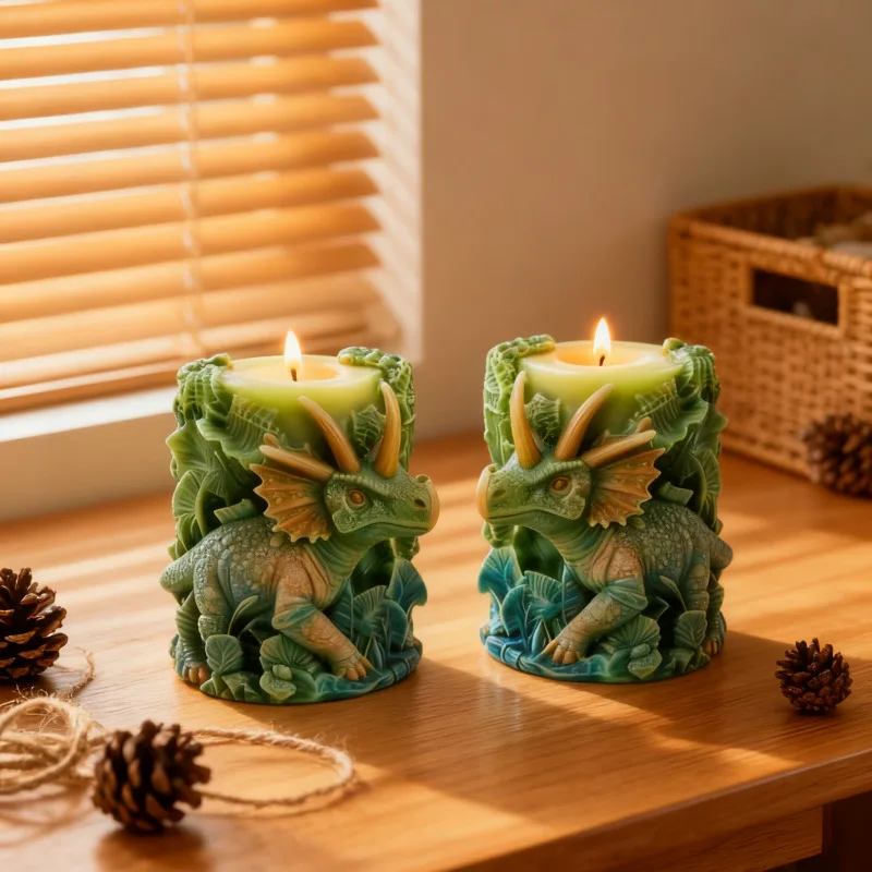 

Triceratops Candle Silicone Mold Diy Embossed Triceratops Art Candle Silicone Mold Diy Plaster Resin Mold Candle Making Kit