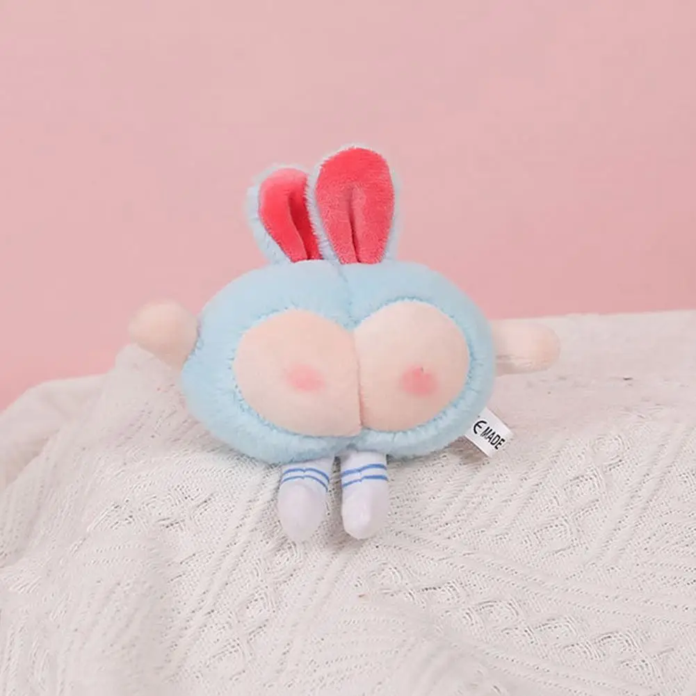 

Bunny Ear Plush Toy Cute Bunny Ear Butt Keychain Plushie Doll Backpack Decoration Peach Stuffed Key Ring Holder Handbag Pendant