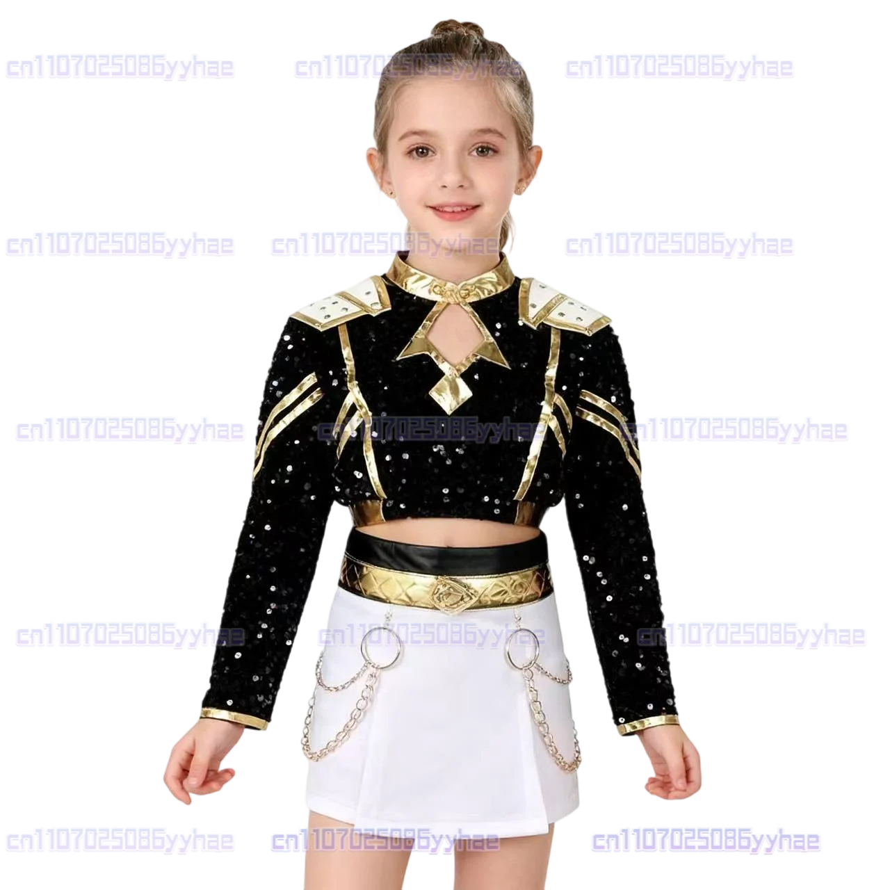 NEW Black & Gold K-Pop Demon Hunters Cosplay Costume: Rumi Zoey Mira Outfit with Wig for Women & Kids