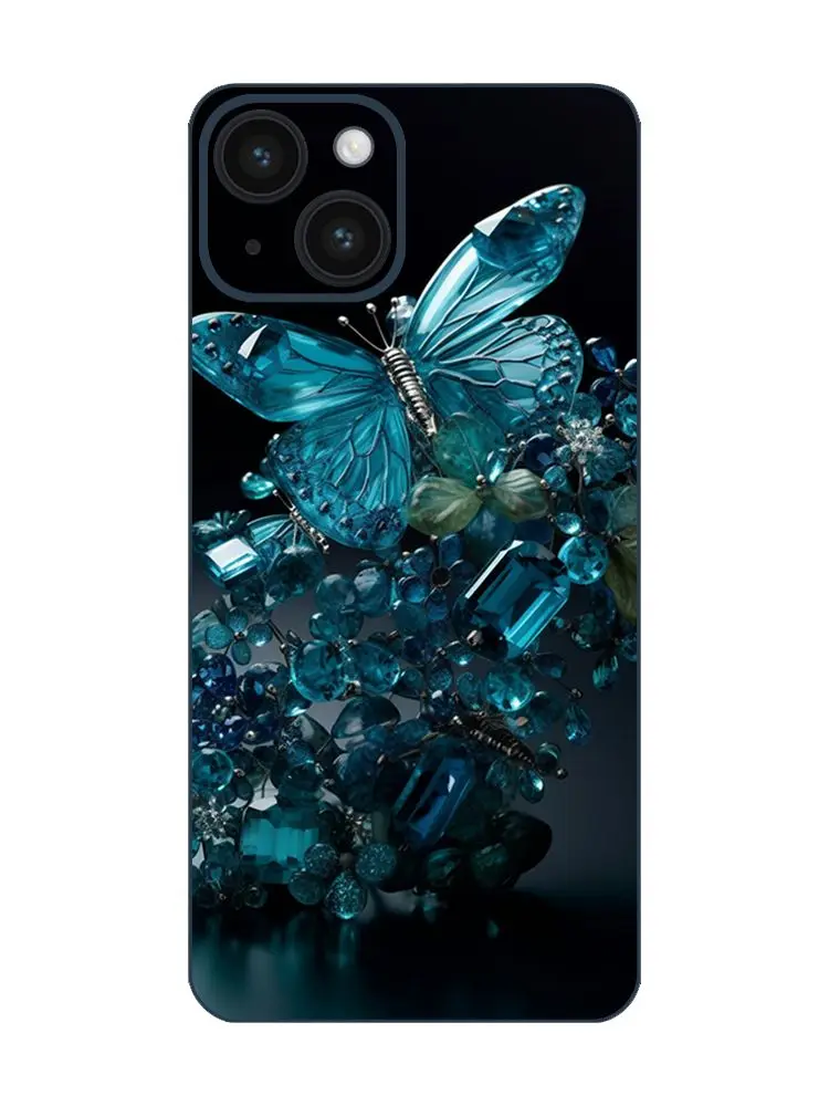 Illusionistic Detail Blink-and-You-Miss-It Butterfly iPhone 14 Back Film, Trompe-l'œil Design, Grandiose Color Schemes