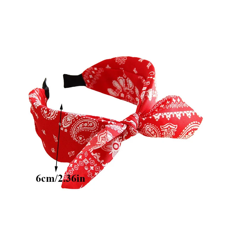 Bandanas de estampa floral boho para mulheres, arco largo, aro de cabeça com abas, chapéus elegantes, nó cruzado, aro para vocação, vintage, 2024