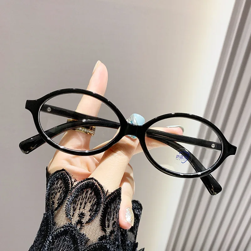 Vintage Oval Sunglasses NEW Women Luxury Brand Designer Small Anti Blue Light Glasses Retro Fashion Leopard Eyegalsses 904519