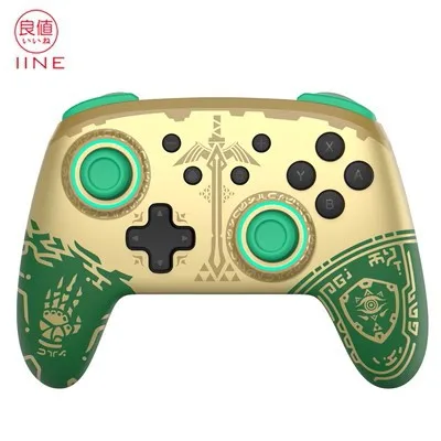 

2023 NEW IINE Golden Joypad Wireless Controller Wake Up Auto Fire Function Compatible For Swtich/Lite/OLED