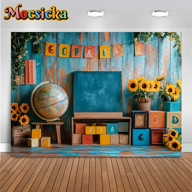 Mocsicka bebé arte pintura fotografía telón de fondo globo de girasol colorido Graffiti decoración escuela estudiante niños foto fondo