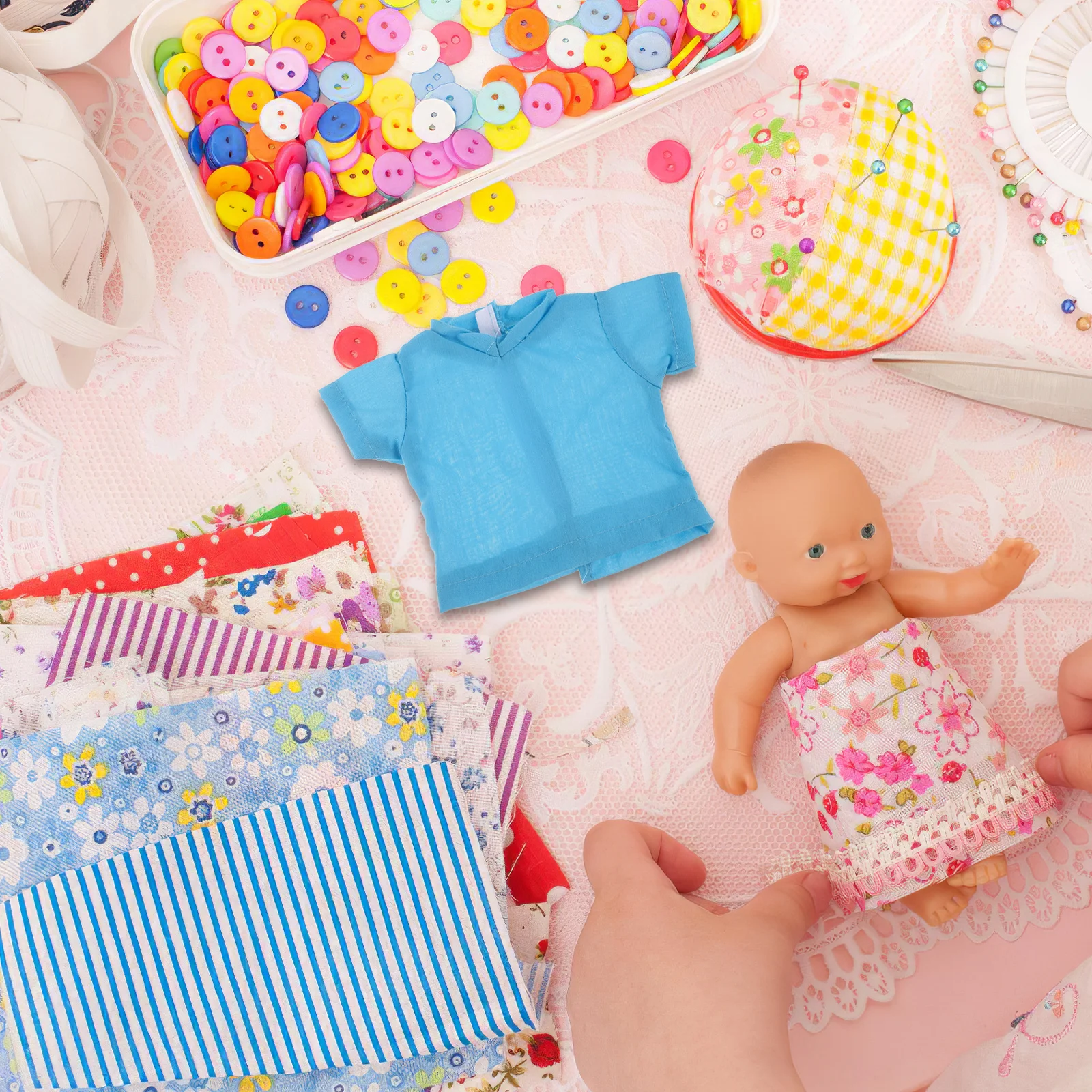 1세트 18인치 의사 의상 세트 패브릭 의료복 역할놀이 의류 어린이용 역할놀이 액세서리 키트