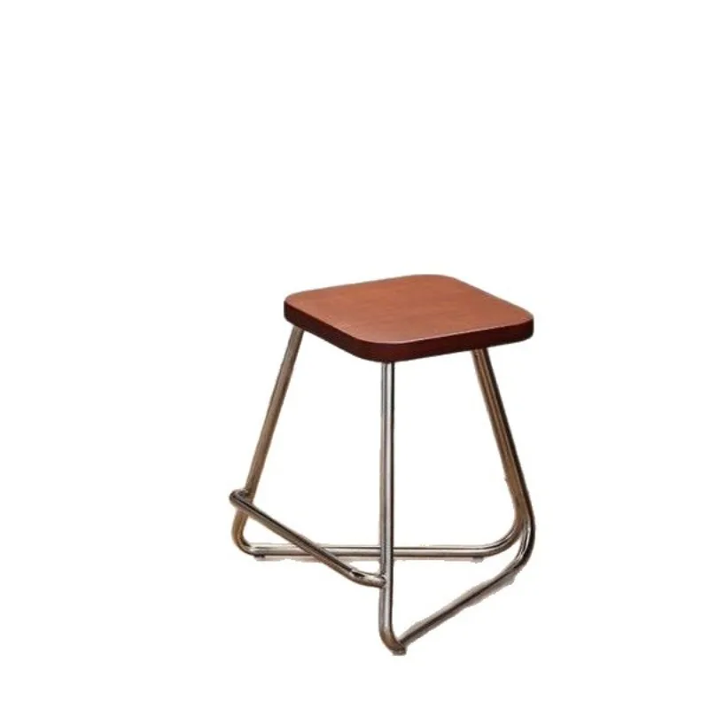 wrought iron short feet bedroom dressing Simple solid wood bar chair bar home dining bar stool light luxury high feet
