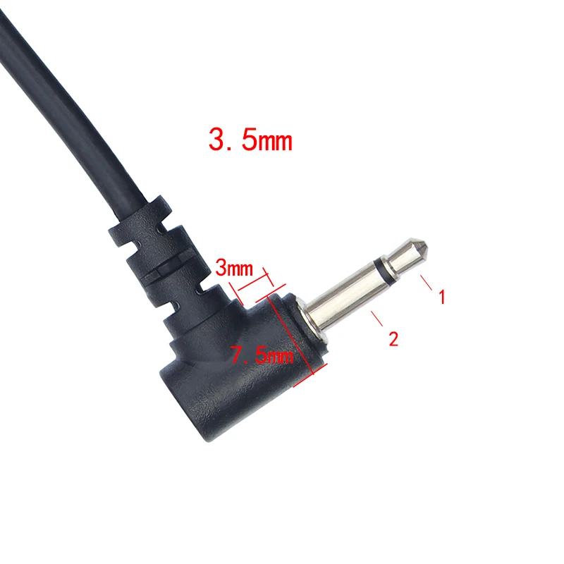 20CM 1.8m 3.5mm Mono Male to Male Dule Right Angled Plug 2 Pole Male Plug Cable
