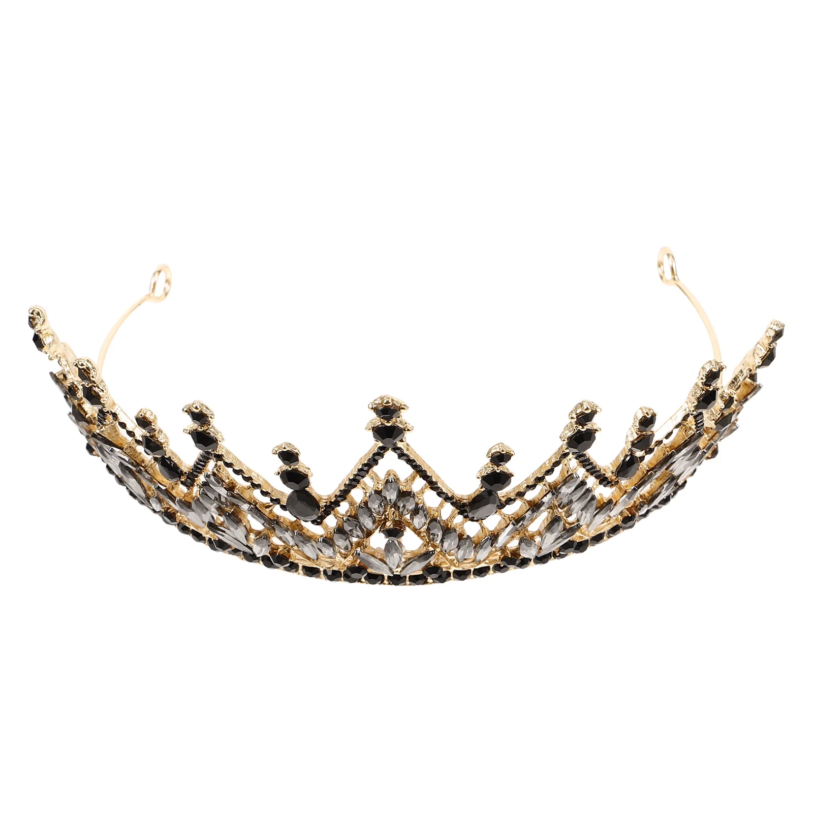 

Baroque Crown for Wedding Bride Bridal Hair Homecoming Tiara For Women Accessories Adult Zirconia Crowns Tiaras Dress Black Gold
